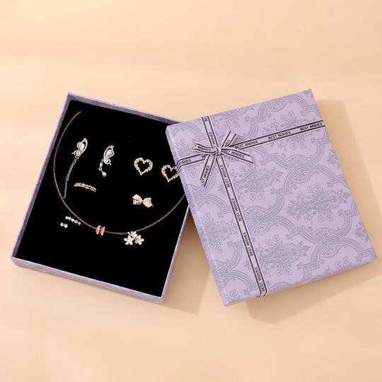 Gentle Purple Jewelry Packaging Box Lavender Purple Ring Box Heaven and Earth Cover Necklace Box Jewelry Storage Gift Box