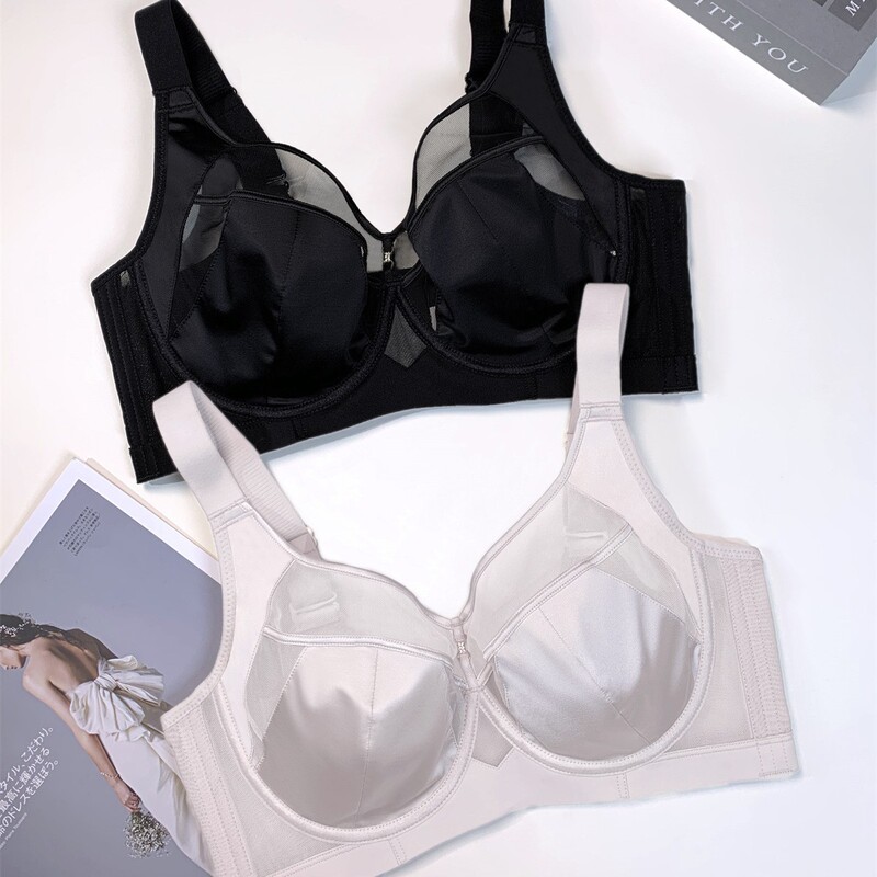 Ultra-thin Light Luxury Satin Underwear Women's Push-up Anti-sagging Soft Steel Ring for Wedding Bride Red Bra suit