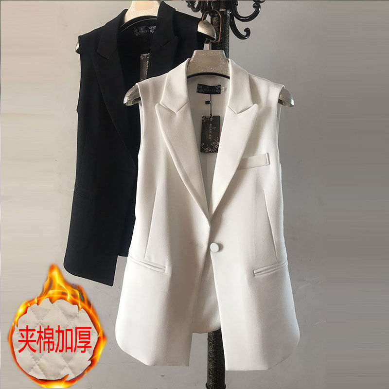 Quilted Spring, Summer and Autumn New Style Suit Vest for Women Korean Style Jacket Short White Outer Wear Versatile Waistcoat Vest Vest