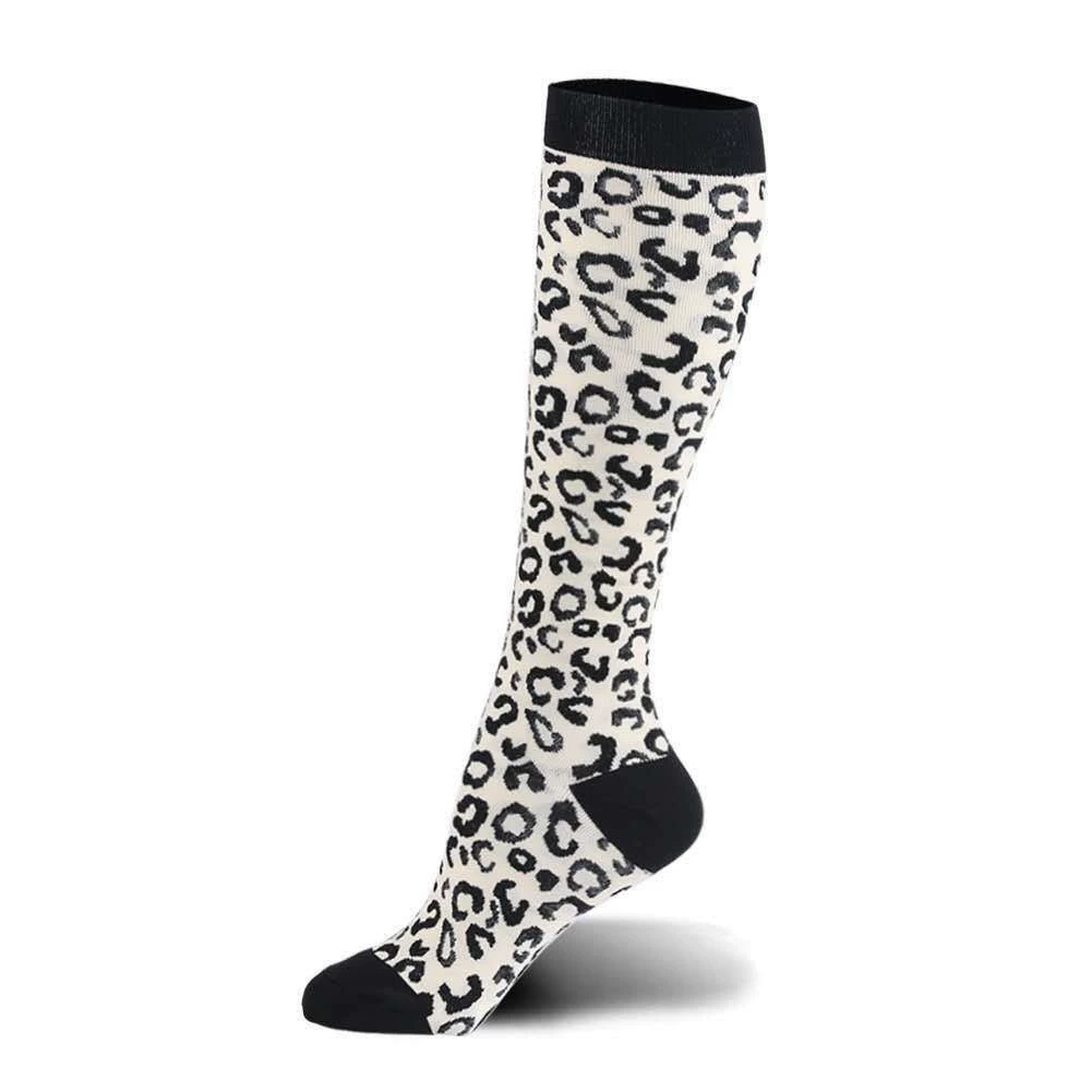 Compression Running Socks, Unisex Jacquard Knee-High Socks, Multiple Patterns, S/M & L/XL