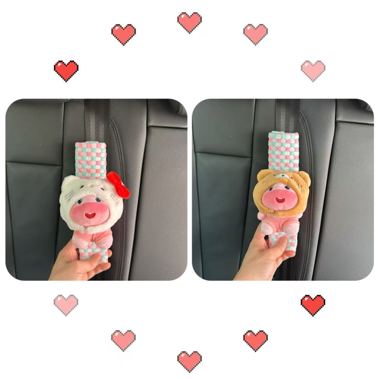 Plush Capybara Lulu Car Seatbelt Shoulder Pad Cartoon Protective Cover Anti-Scratch Clothing Cute Decorative Item Creative