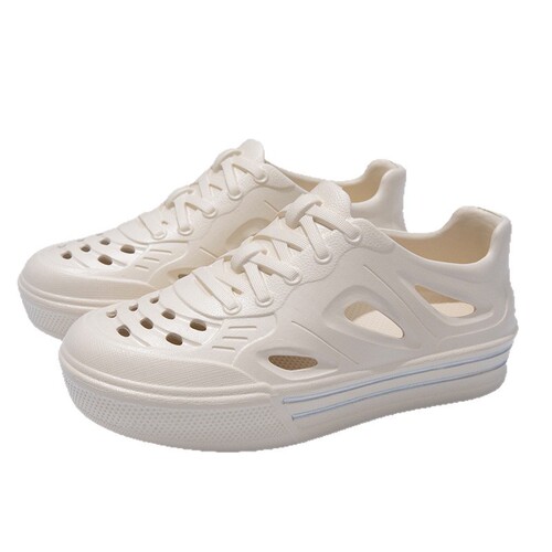 Waterproof shoes hole shoes outerwear men's driving women fashion head covering two wear casual beach garden cork shoes