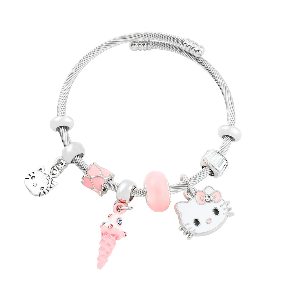 (Кросс-бортовая торговля), Hello Kitty, модный милый браслет, кулон, аксессуар, DIY