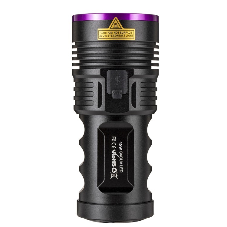 Linterna UV Real H42, lámpara violeta de 45W, 365nm, detección de defectos, fluorescencia y aceite