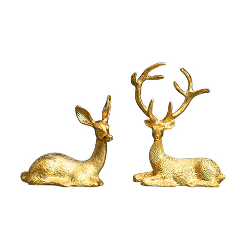 Cross-border mini luxury deer ornaments sika deer creative modern living room TV cabinet wine cabinet entrance decoration crafts