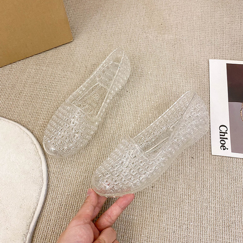 Non-slip thickened mother's outer wear Baotou versatile fashionable crystal jelly transparent hollow casual shoes sandals for women summer