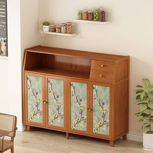 Kitchen Wall Cupboard Storage Cabinet Cabinet Storage Cabinet Storage Cabinet Integrated Living Room Household Tea Cabinet Sideboard Bamboo
