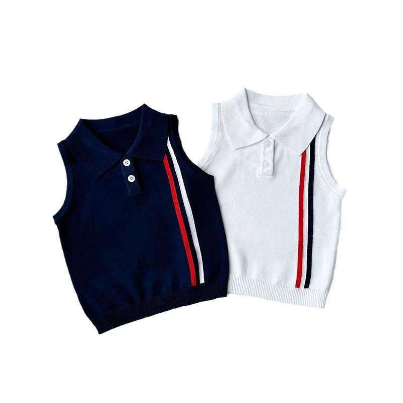 Children's summer thin vest, knitted polo