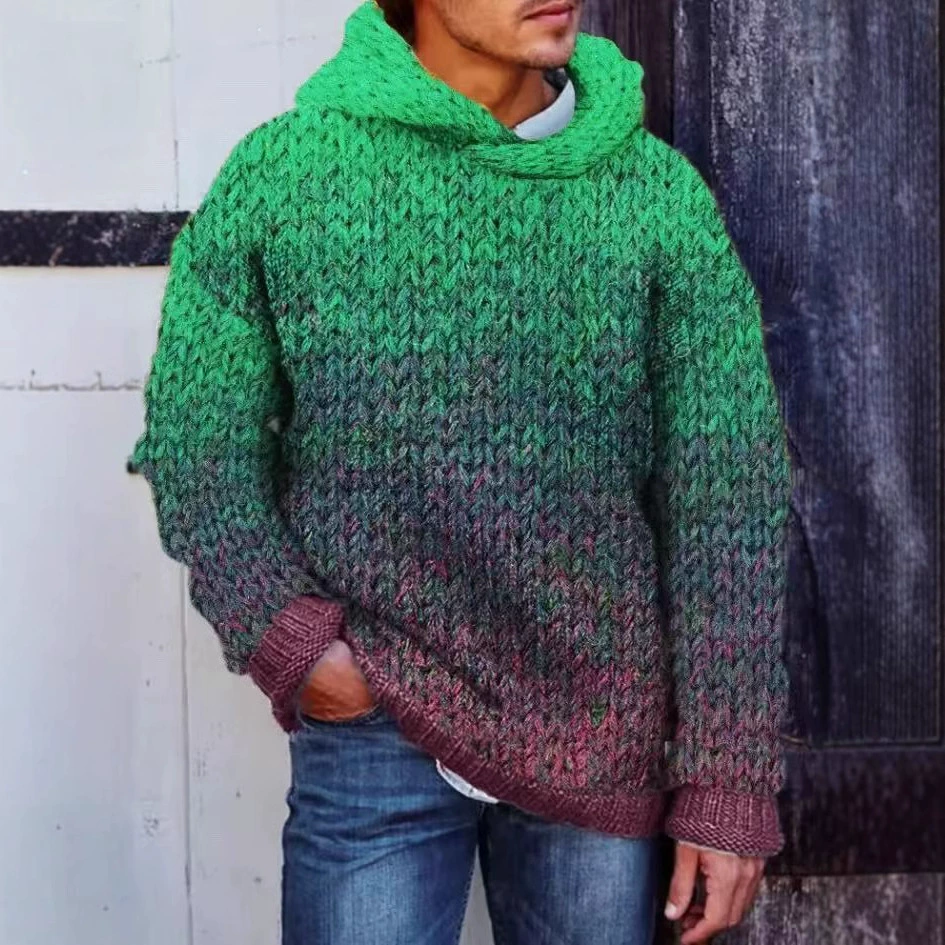 Осенний и зимний новый тяжелый маленький ароматный ветерок с капюшоном свитер мужской прилив ретро свободный повседневный пара пуловер топ