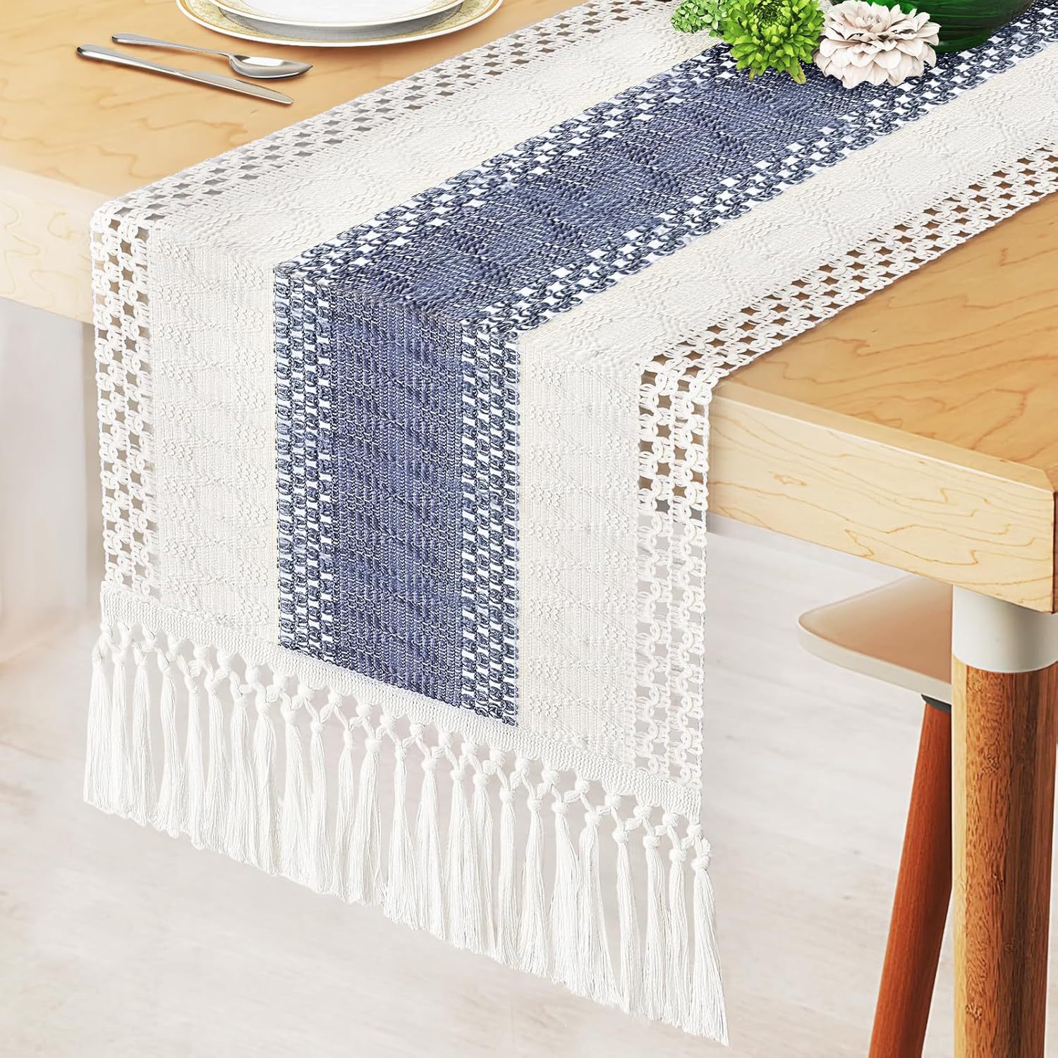 MX 0.25kg면사.중앙에 하늘색.매듭술