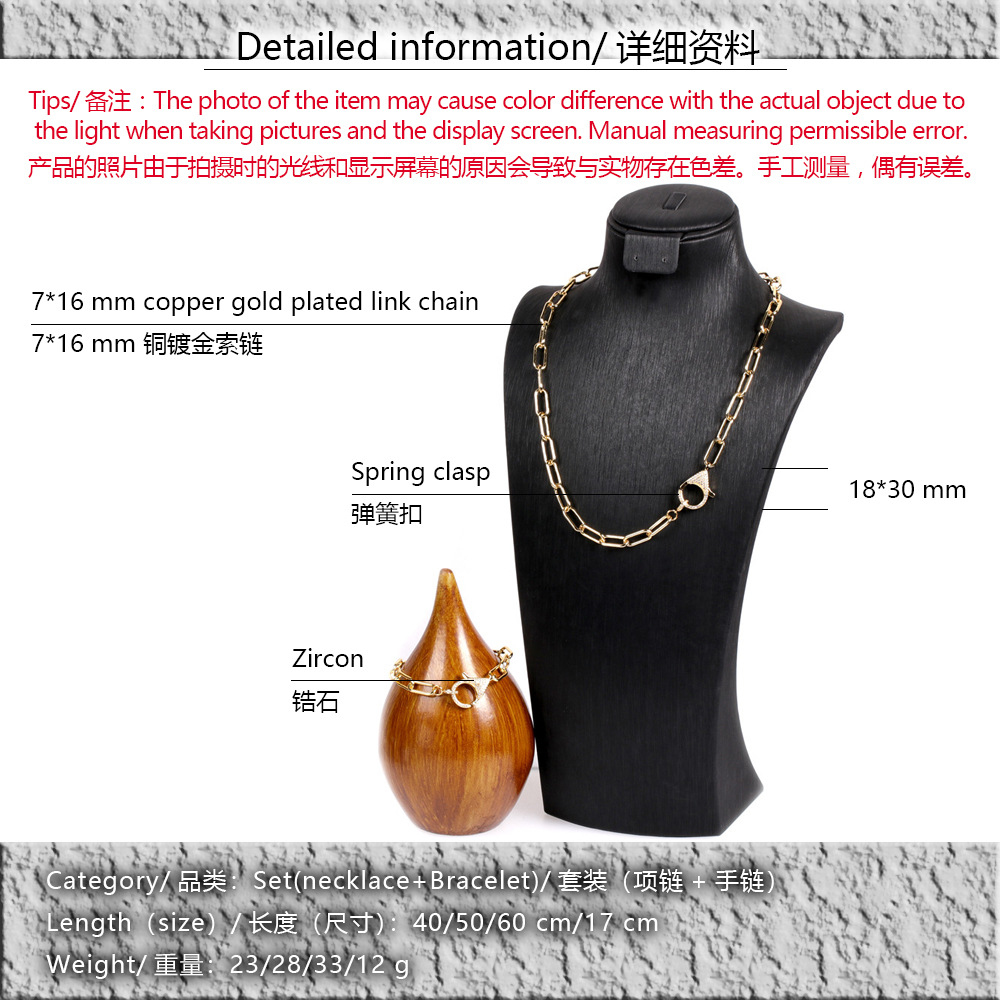 Fashion New Style Copper Interlocking Zircon Simple Necklace Set display picture 22