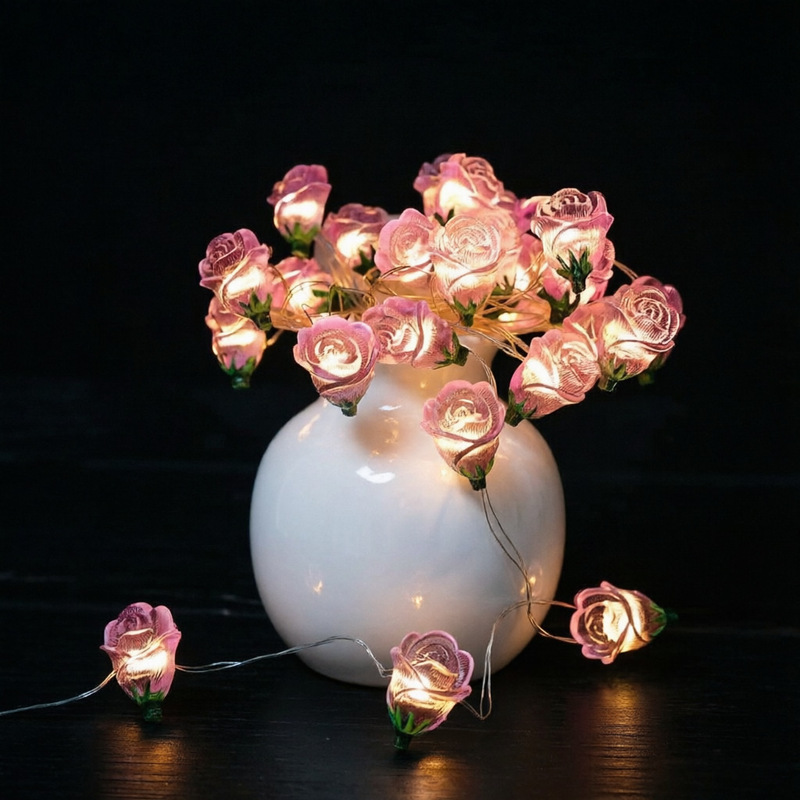 Cross-Border Exclusive Supply of Rose Flower String Lights, Led Copper Wire String Lights, Valentine's Day Wedding Decoration Lights, Romantic Bedroom Lighting Cross-Border Exclusive Supply of Rose Flower String Lights, Led Copper Wire String Lights, Valentine's Day Wedding Decoration Lights, Romantic Bedroom Lighting