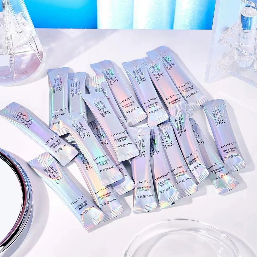 Ночная гелевая маска для лица (CHAFFUL) с collagen упругость и увлажнение, лёгкая подгонка 4 мл саше
