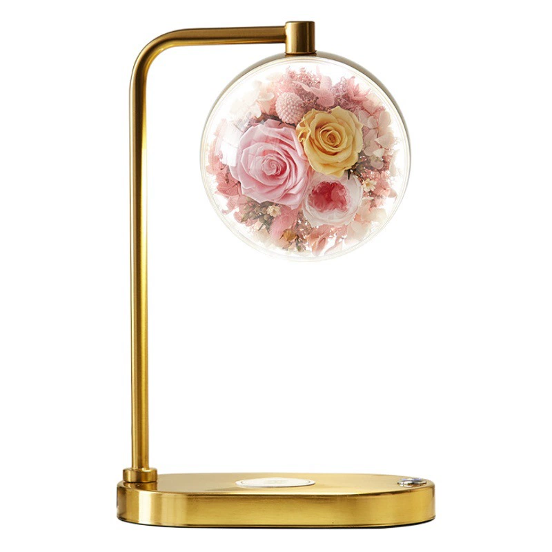 Мобильный телефон Беспроводная зарядка Настольная лампа Вечный цветок Романтическая прикроватная лампа Сенсорная Индуктивная настольная лампа Подарок DIY Домашний дисплей