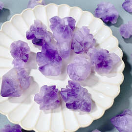 天然紫水晶原石摆件乌拉圭紫晶簇矿石标本鱼缸造景吊坠发簪配饰