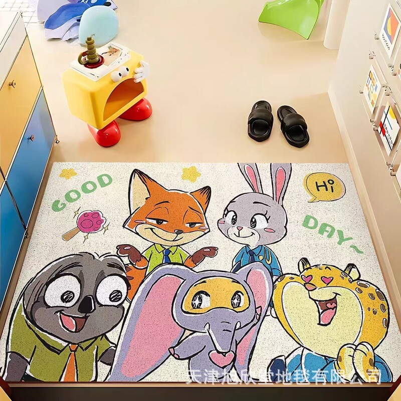 Zootopia Entrance Door Mat Judy Nick Non-Slip Foot Mat for Entryway Dirt-Scraping Silk Loop Mat Zootopia Entrance Door Mat Judy Nick Non-Slip Foot Mat for Entryway Dirt-Scraping Silk Loop Mat