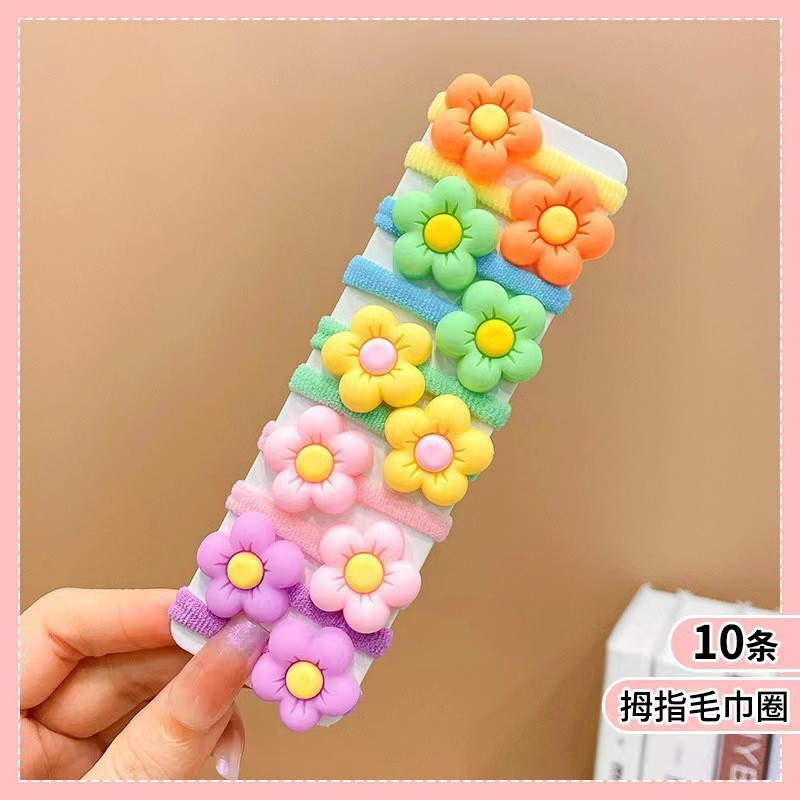 Nuevo anillo de pelo de pulgar para niños banda de goma adorable niñas adornamiento de cabello banda de goma no daña el cabello elástico