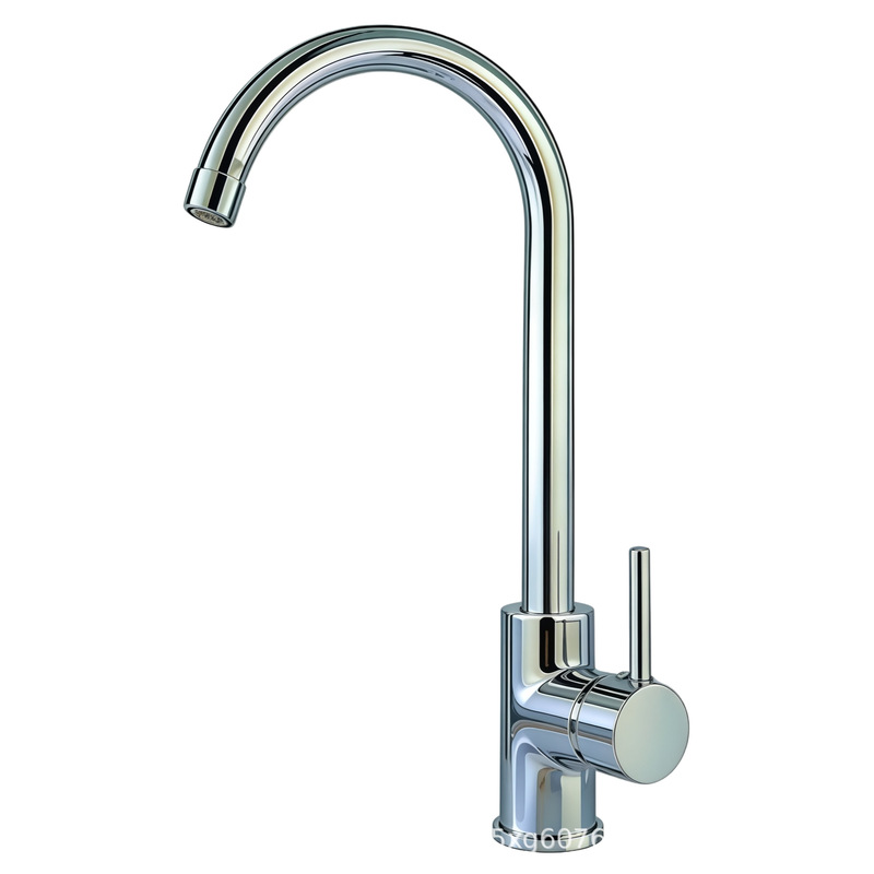 Copper Kitchen Faucet, Dual Control for Hot and Cold Water, Single-Hole Installation for Above-Counter Basin, Household Sink Faucet