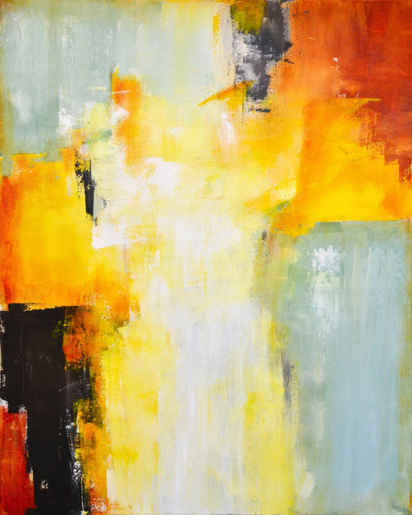 Pintura al óleo de color abstracto moderno lienzo mural póster de arte de la pared dormitorio sala de estar decoración moderna