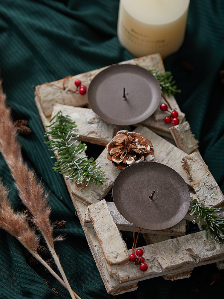 25 / 36cm madera nórdica candelabro blanco decoración de mesa decoración de Navidad atmósfera candelabro