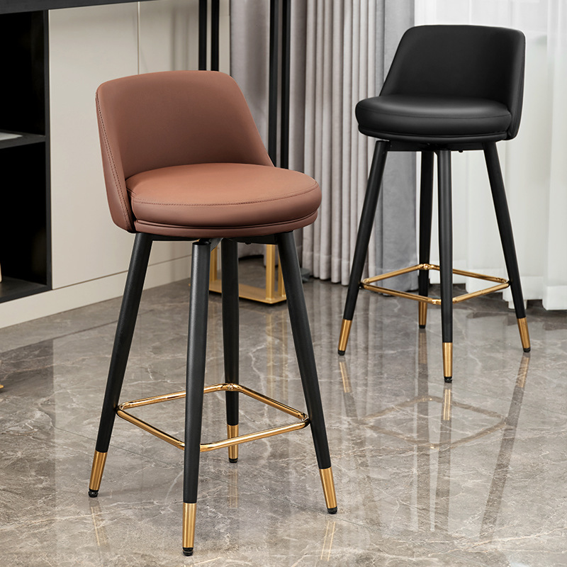 Bar Chair Lifting Rotating Backrest Bar Stool Modern Simple Light Luxury Household Fashion Bar Chair Iron High Chair