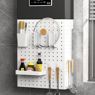 Cross-Border Popular Water Heater Perforated Board Gas Pipe Cover No-Drill Wall-Mounted Storage Rack Kitchen Organizer