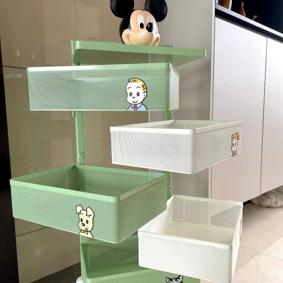 Estante de almacenamiento de cocina de carro pequeño estante de almacenamiento de bocadillos móviles multicapa estante de almacenamiento multifuncional estante de almacenamiento de artículos diversos