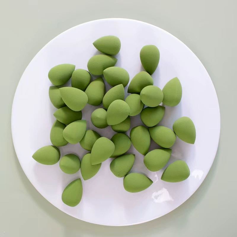 Мини водяная капля спонж для макияжа (Quanfan) без латекса, гидрофильный 20×30 мм — 6 шт круглая колба