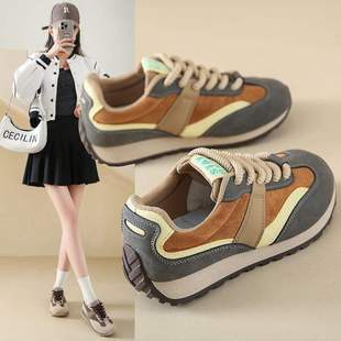 De Xun Women's Shoes 2025 Spring New Versatile Retro Casual Sneakers Breathable Fashion Trendy Dad Shoes for Women