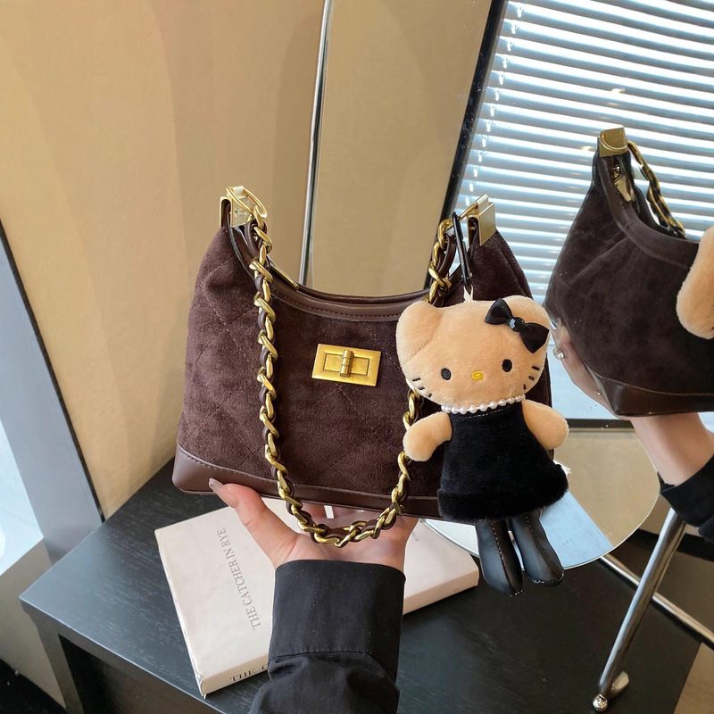 黑皮长腿贵妇kitty包包挂件毛绒公仔玩偶背包挂饰爱心扣包钥匙扣|undefined