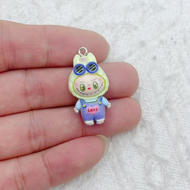漫画ラブブ樹脂 diy ジュエリー手作りクリエイティブペンダントヘアピン帽子アクセサリー|undefined