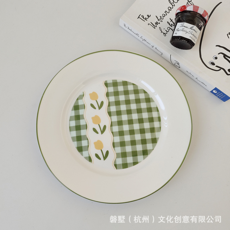 Tulipanes a cuadros verdes