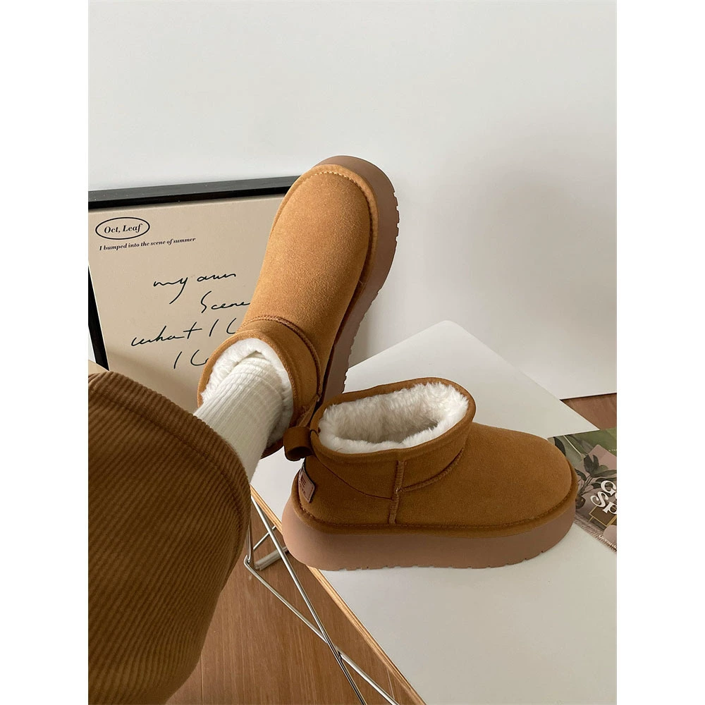 2022 осенне-зимние новые универсальные зимние сапоги с круглым носком, женские туфли с хлопковой подкладкой в стиле ретро, онлайн, ботильоны на толстой подошве со знаменитостями