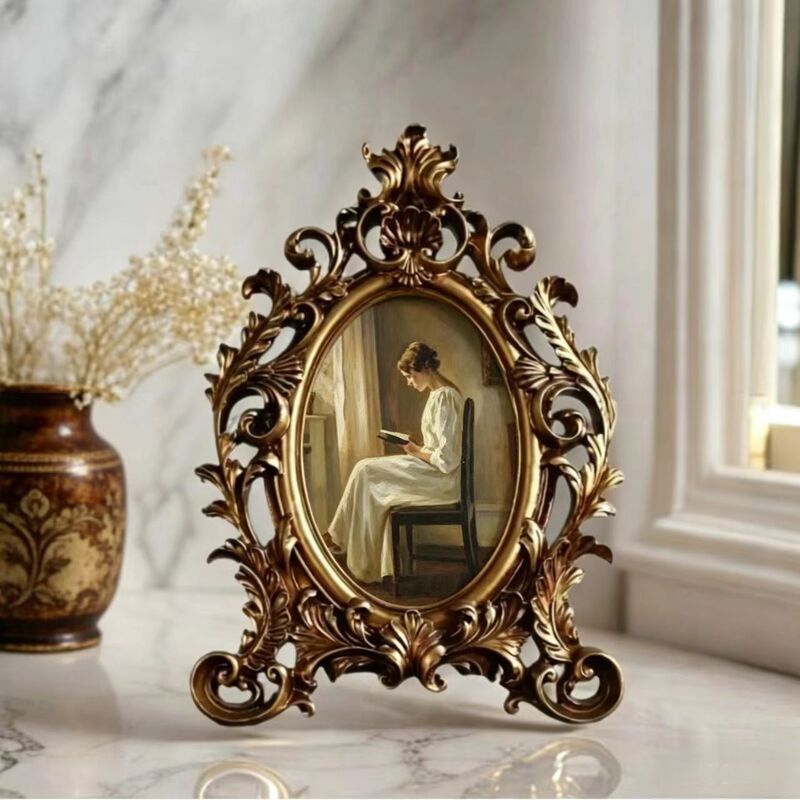 Cross-Border Amazon Retro European-Style High-End Photo Frame Wholesale a 4.6inch . Multi-Size Magnetic Custom Export Order