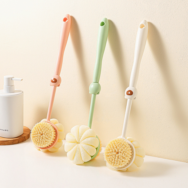 Long-Handled Soft-Bristled Double-Sided Bath Brush, Two-In-One Bath Ball Brush, Bath Brush, Exfoliating Household Bath Towel Long-Handled Soft-Bristled Double-Sided Bath Brush, Two-In-One Bath Ball Brush, Bath Brush, Exfoliating Household Bath Towel