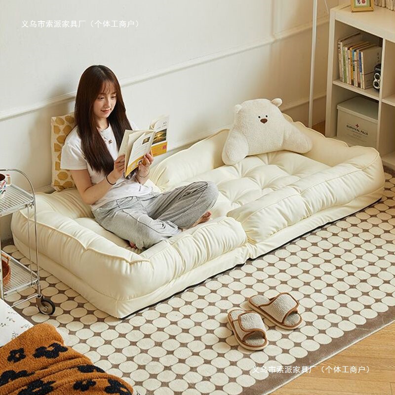 Lazy sofa, reclining tatami, ultra-soft foldable sofa bed, dual-purpose for balcony relaxation, human dog bed, bay window recliner Lazy sofa, reclining tatami, ultra-soft foldable sofa bed, dual-purpose for balcony relaxation, human dog bed, bay window recliner