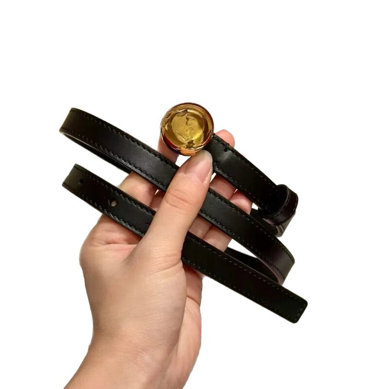 罗家EWE新款圆球搭扣饰细腰带韩版时尚百搭细皮带简约搭配连衣裙|undefined