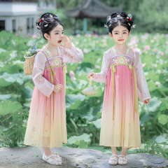 女童春秋新款汉服裙儿童裙子古风仙女洋气中国风连衣裙宝宝表演服