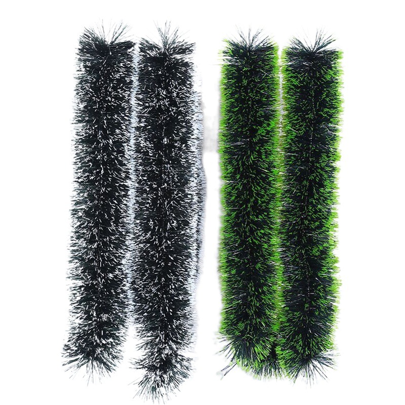 2 m largo borde blanco verde oscuro tira de lana de copo de nieve de Navidad jardín de infantes centro comercial decoración de techo de Navidad tira de color Garland