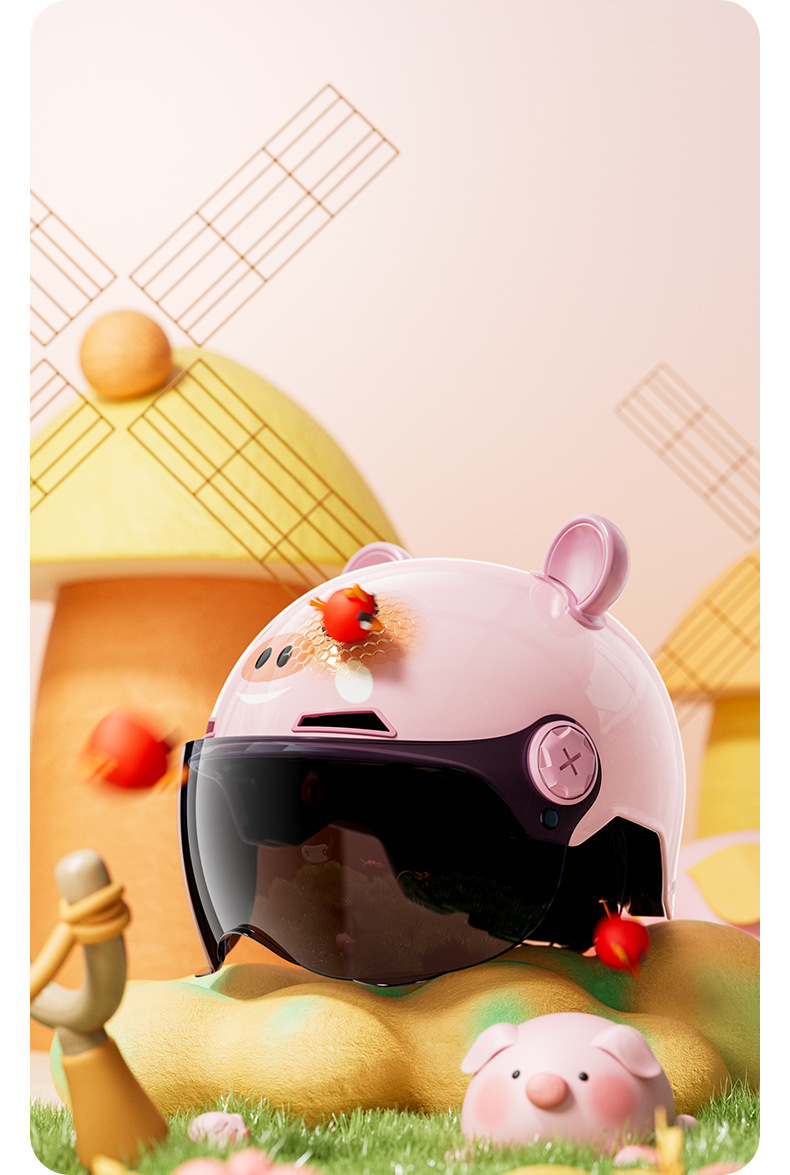 Yinglan Small Size Helmet, New National Standard 3C Certified Electric Motorcycle Helmet, Unisex, All-Season Thermal Insulation, Electric Vehicle Safety