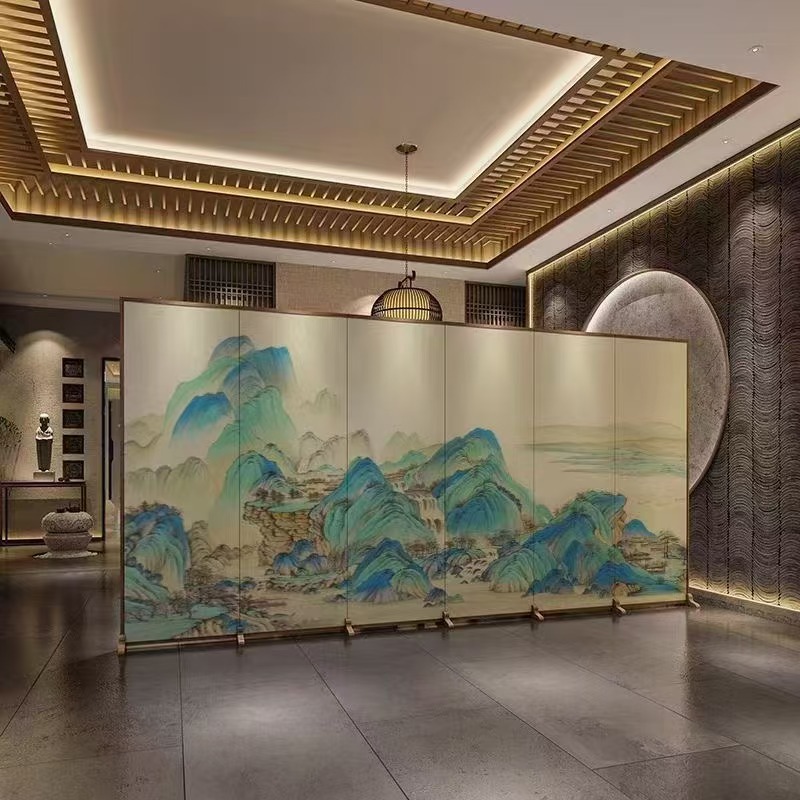 Chinese-Style Screen Partition Living Room Entrance Door High-End Foldable Self-Installed Home Blocking Bedroom Screen