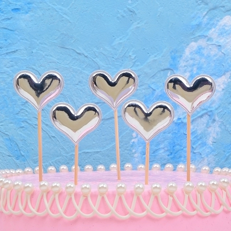 Cake topper heart picks, assorted red/rose and mixed sets, multiple pack sizes (70–100 pcs)