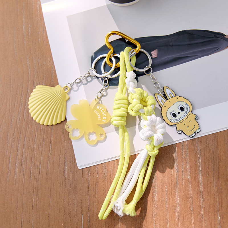 El blogger original de la serie de Nicho Zhong Personalidad Car Keychain bolsos colgantes ins pareja trenzado colgantes bolsos