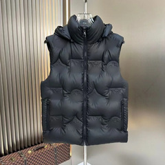 正确版驴家立体浮雕logo羽绒服马甲男女冬季保暖鸭绒连帽背心外套