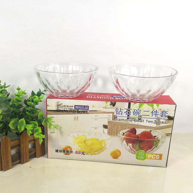 Crystal Diamond Glass Bowl set of 26 fruit salad bowl holiday promotion gift Bowl