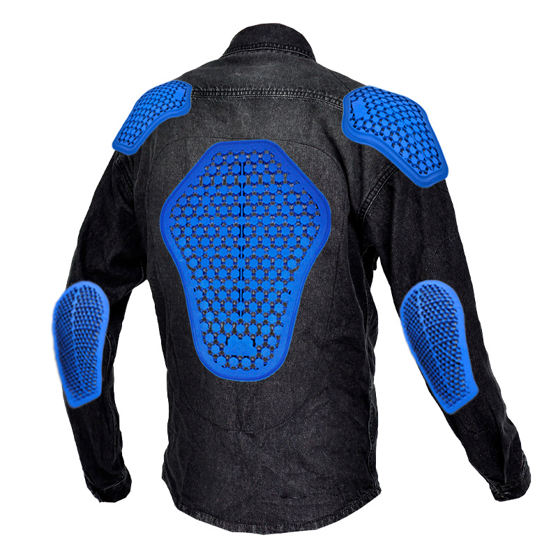 VOLERO motocicleta montar chaqueta de mezclilla hombres y mujeres casual retro negro chaqueta de la motocicleta camisa Chaqueta resistente a la caída