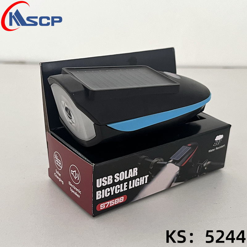 Bicicleta solar bocina faro carga noche bicicleta de montaña linterna accesorios de bicicleta equipo de ciclismo