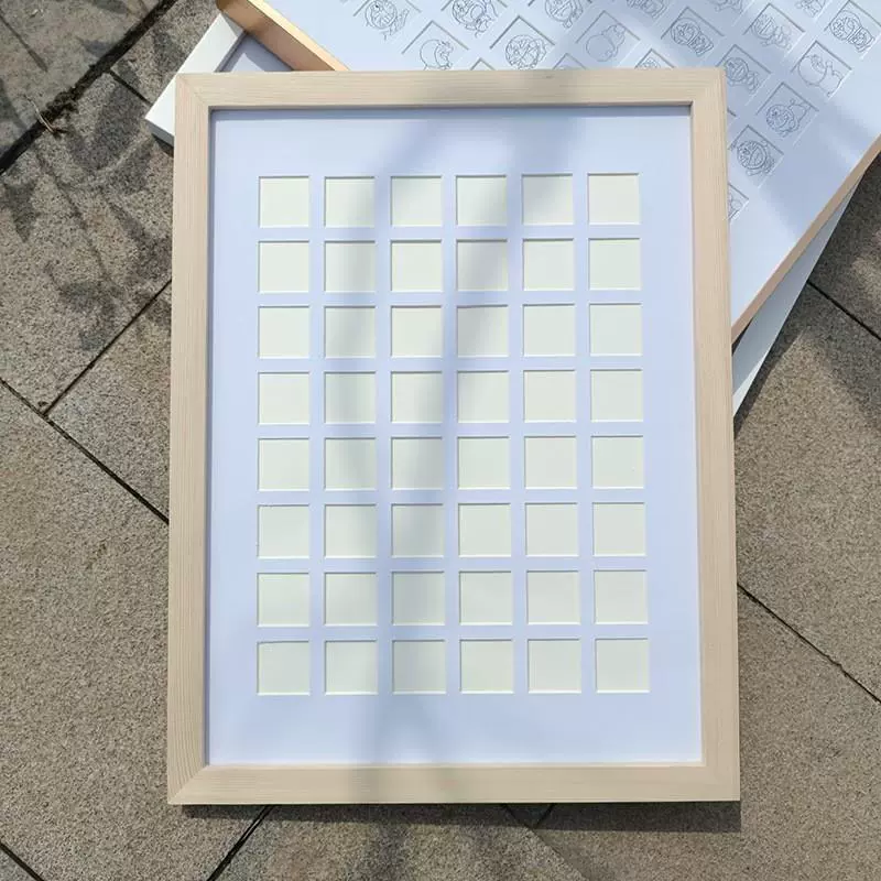 Картонная фоторамка 48 ячеек, рамка для художественных работ, монтажная бумага, рамка из массива дерева, настенное крепление, 100 ячеек, производитель