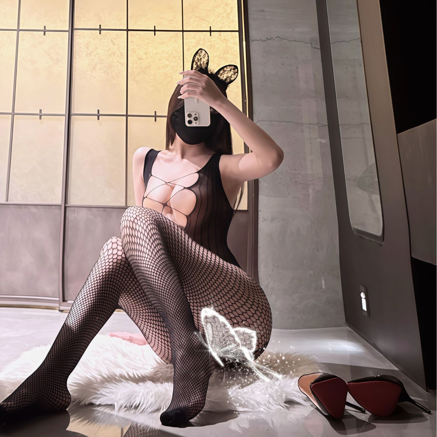 Sexy Transparent One-Piece Fishnet Stockings, Tear-Resistant Bodysuit, Pure Desire Lingerie, No Need to Take Off, Crotchless Temptation, Sensual Pantyhose Fishnet Stockings