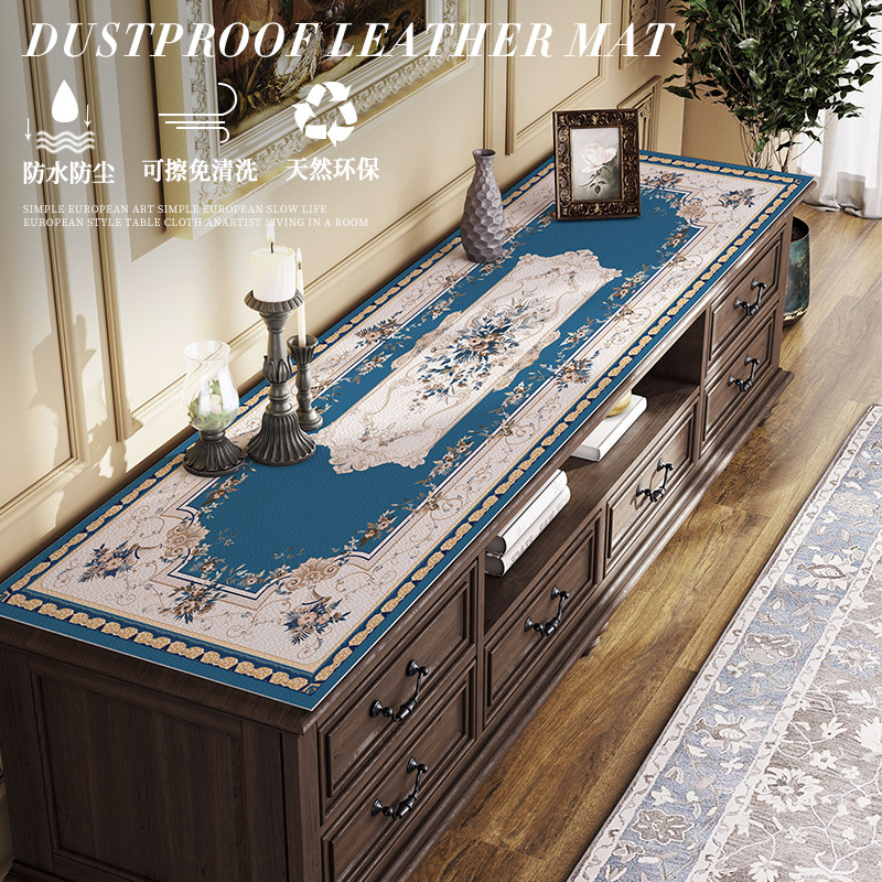 TV Cabinet Tablecloth High-end Luxury Waterproof Table Mat Entrance Bucket Shoe Cabinet Cover Cloth Cover Towel High-end Sense Leather Mat